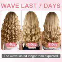 Hair Styling Tool with Negative Ionic Technology, Beach Wave Hair Waver with Negative Ion Technology, Creating Smooth Waves French Style, Waves on All Hair Types (Pink)